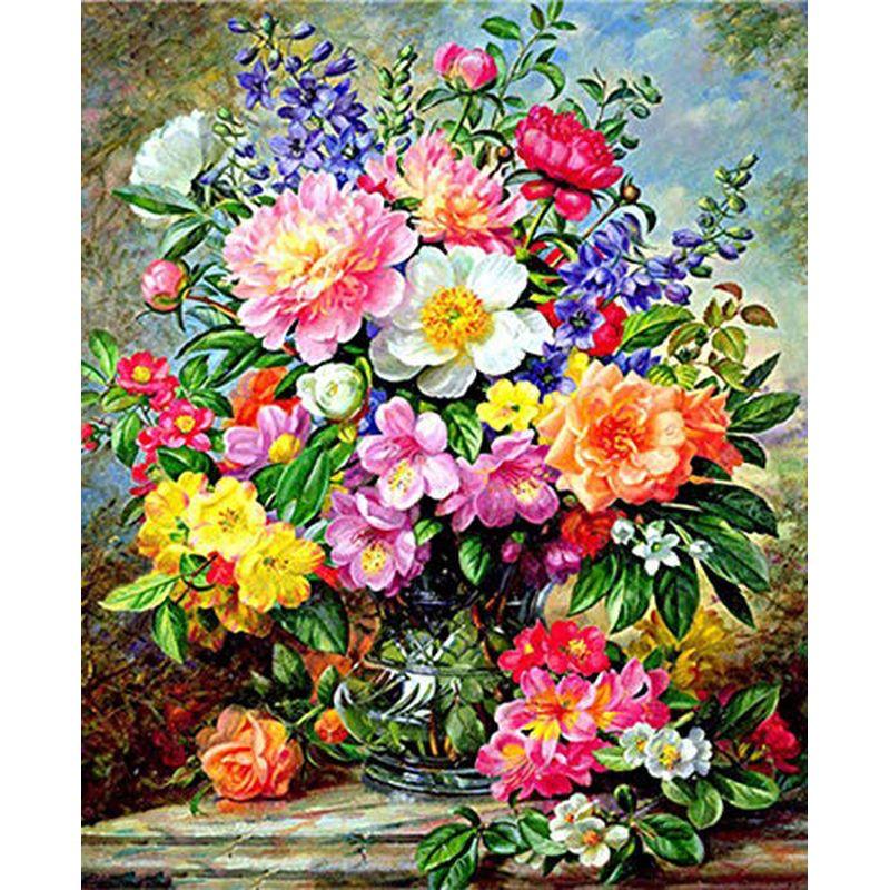 

DIY алмазная живопись цветок алмазная живопись Алмазная вышивка горный хрусталь мозаика подарок украшение дома картина Full Round 20x25CM