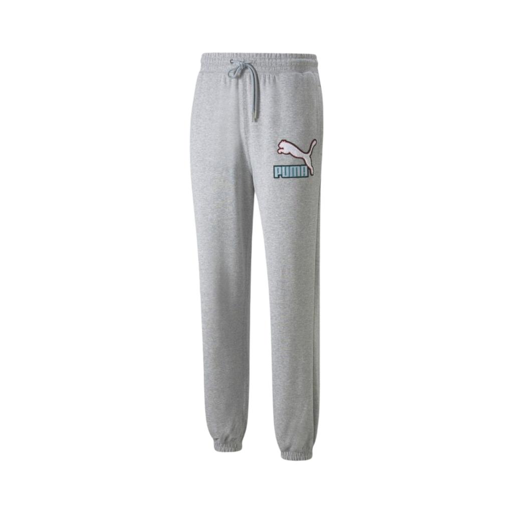 Puma Logo Print Drawstring Cuffed Casual Pants Men bottoms Gray 536113-04