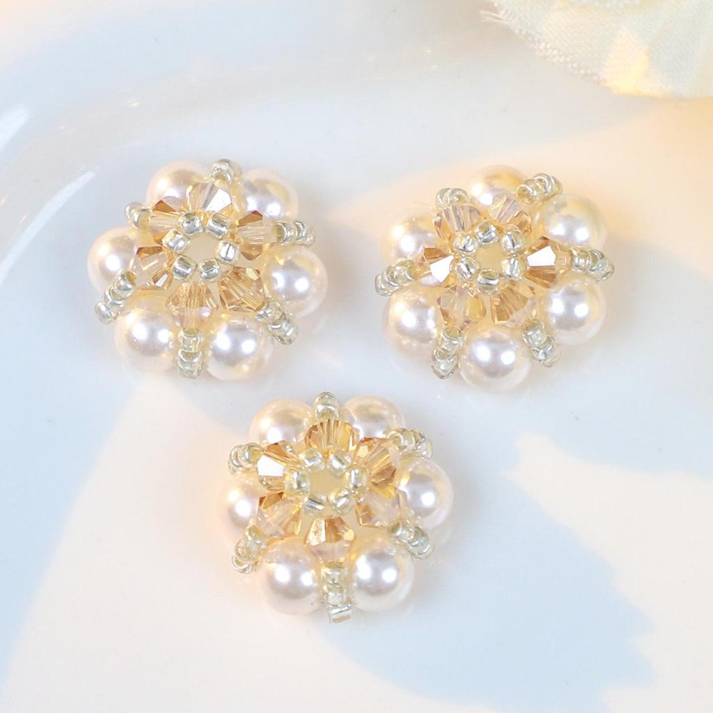 Niche Pearl Seed Bead Flower Ear Stud and Hair Clip Accessories