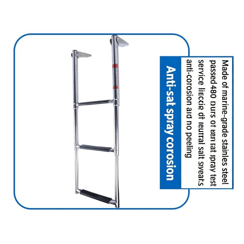 Quick Installation Telescopic Ladder Offering Stainless Steel Construction And Anti Slip Features For Marine Boarding And Swimming Use
