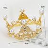 Flowers baked cake crown rhinestone pearl bridal tiara children baroque crown tiara princess