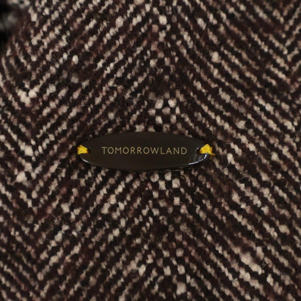 TOMORROWLAND [FERLA] Brown Silk-Wool Blend Herringbone Jacket Coat 50 BrownUsed