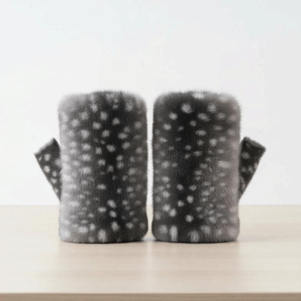 Elastic Cuff Half Finger Mittens Fleece Lined Plush Wrist Sleeve Fingerless Furry Gloves  Teens