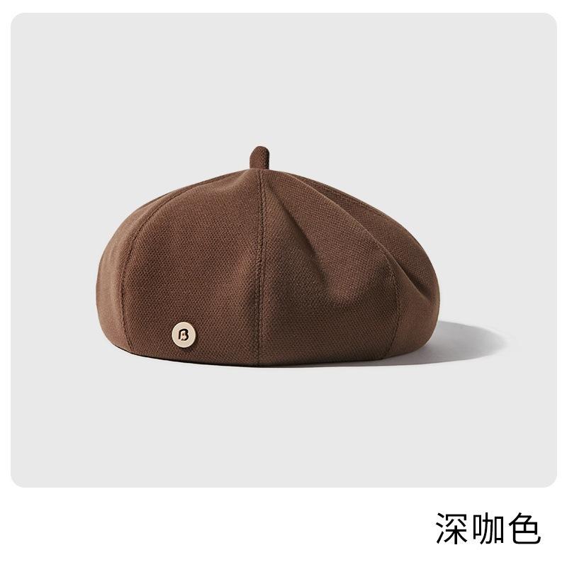 Beret children autumn and winter Internet celebrity temperament painter hat showing face small versatile big head circumference pumpkin bud hat