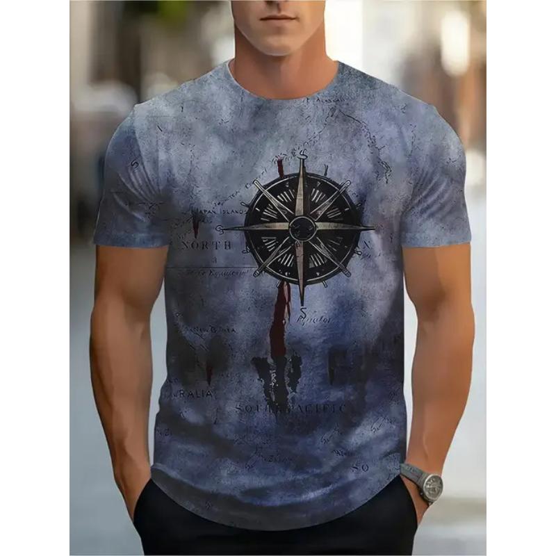 T-shirt da uomo con stampa 3D a maniche corte, comoda per l'uso quotidiano, top da uomo taglie forti