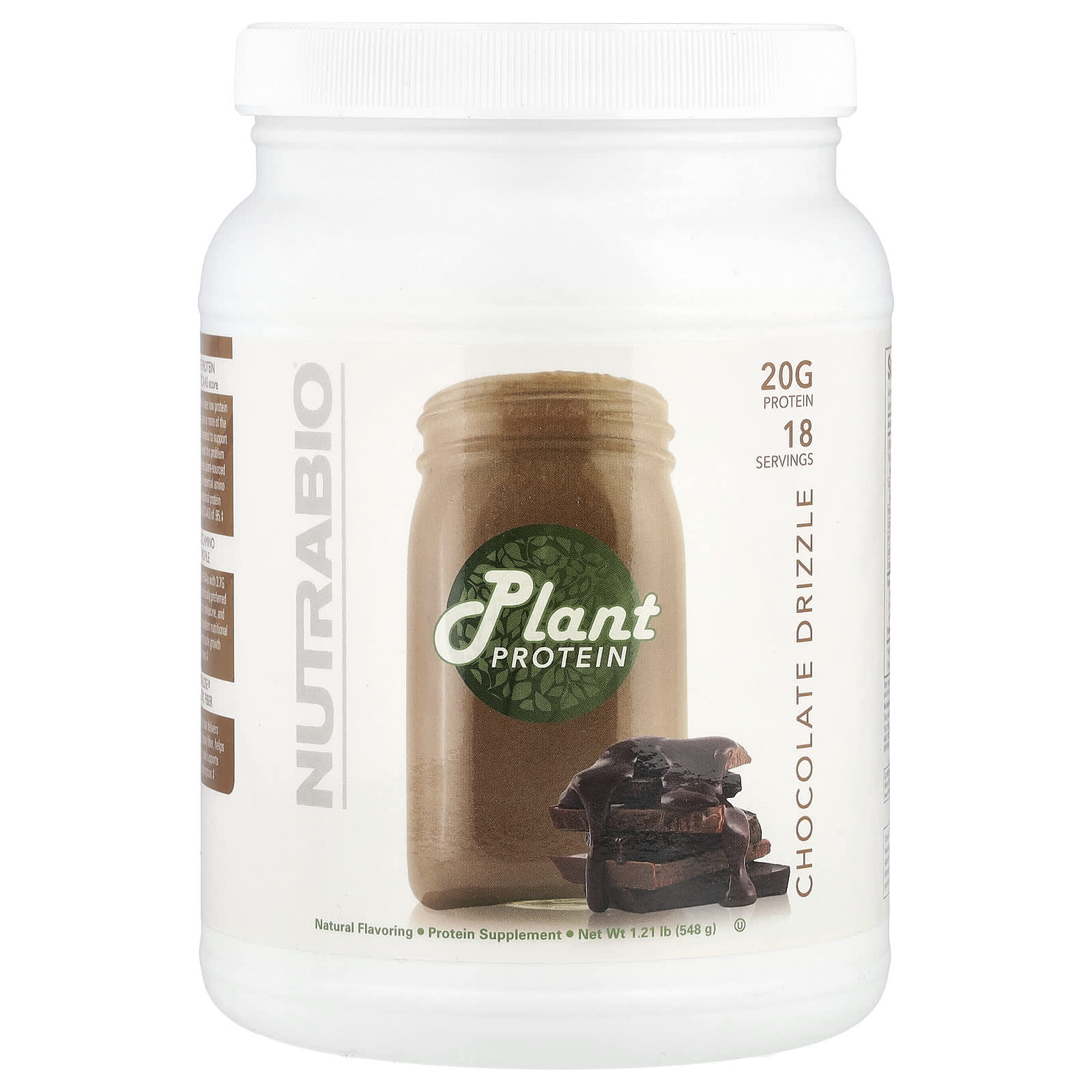 

NutraBio, Plant Protein, Chocolate Drizzle, 1.21 lb (548 g)