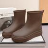 Woman New Thick Sole High Top Rain Boots Injection Molding Non slip Waterproof Detachable Cotton Cover Outdoor Word Shoes