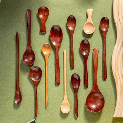 Japanese Wooden Mini Ladle Spoon with Long Handle for Coffee