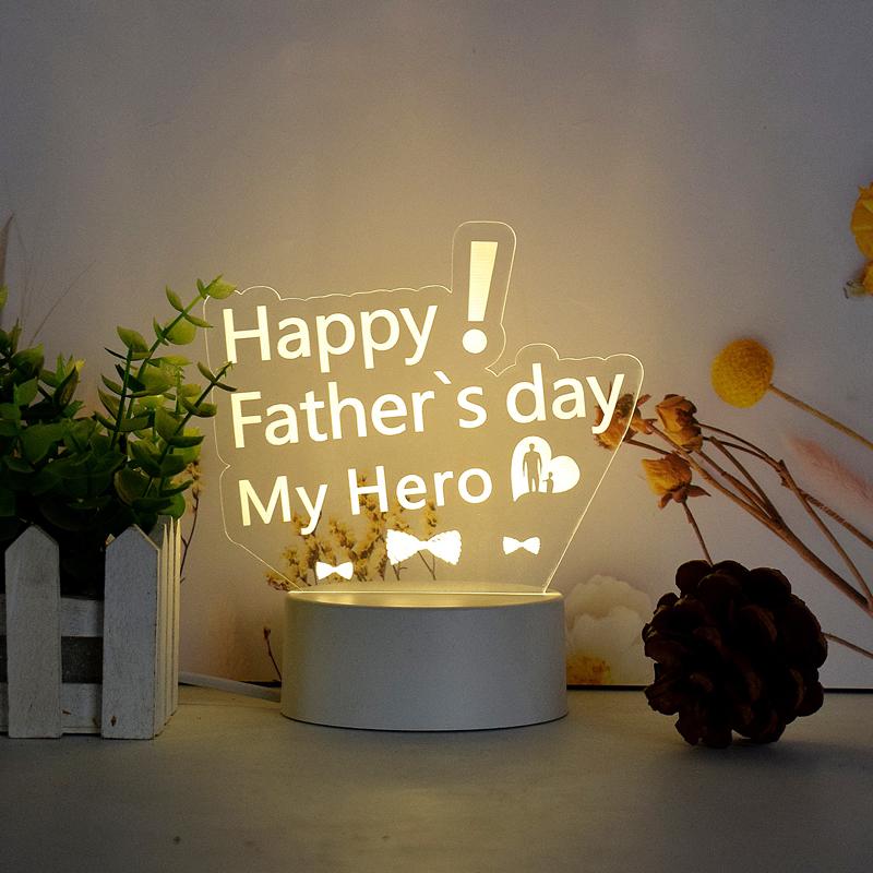 Customize Acrylic 3D Illusion LED Warm White Night Light for Living Room Kids Bedroom Decorative Lamp with USB Power