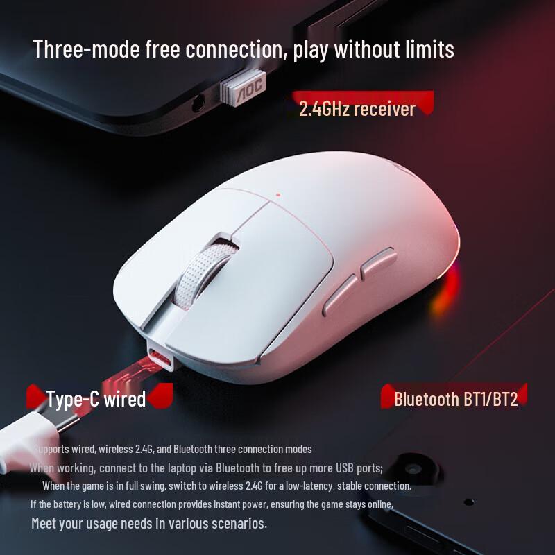 AOC GM220 Tri-Mode Wireless RGB Gaming & Office Mouse