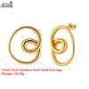 Effie Queen Edelstahl 18 Karat Gold Verdrehtes Design Steckerohrringe Feiner Schmuck für Damen Geburtstage Party Geschenk Ohrschmuck STGE01