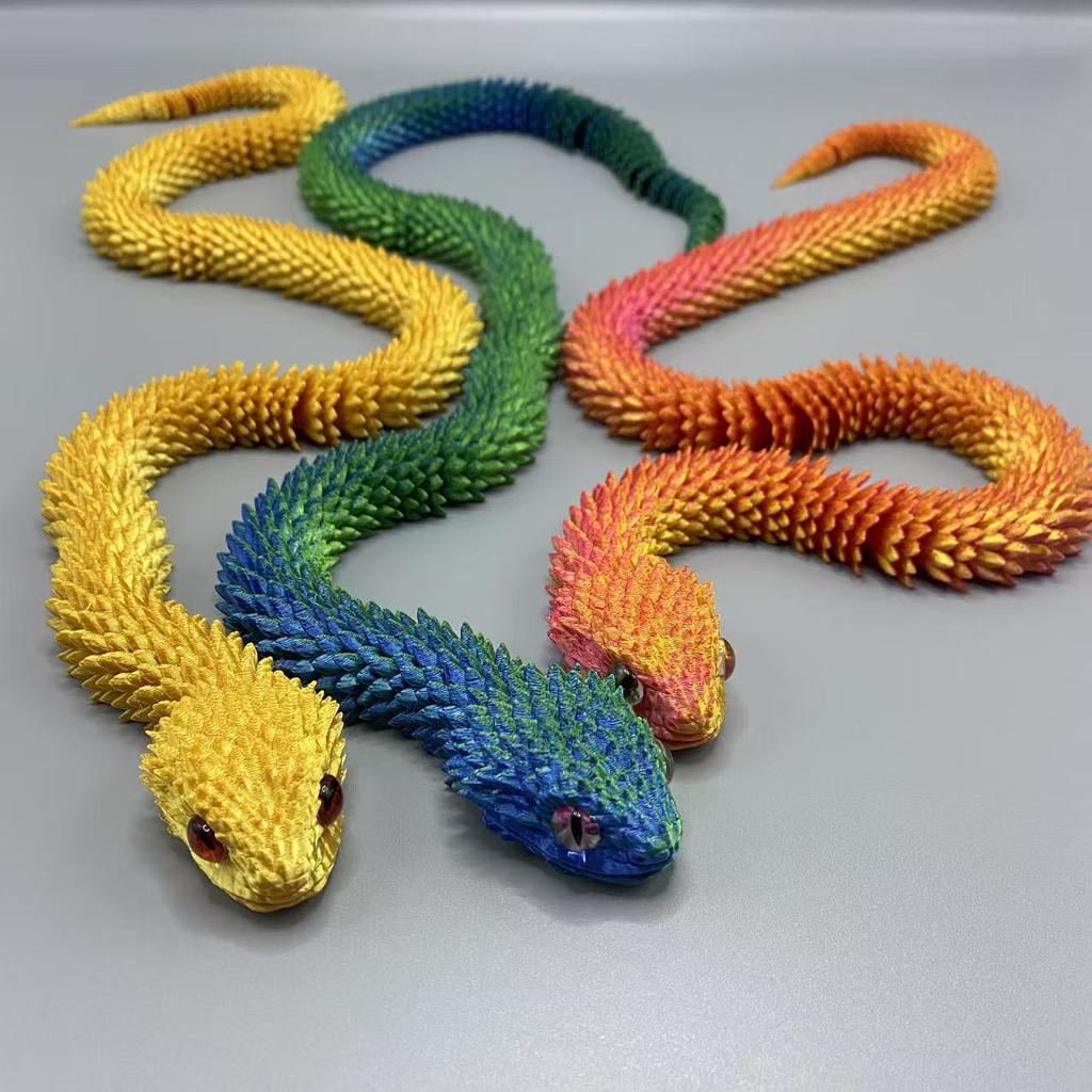 toys 63cm 3D printed viper decoration, glowing figures with movable joints, animal models that can swing, household bookshelf