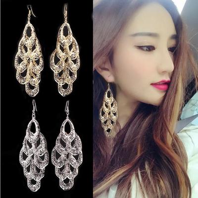 Stylish Women's Clip-on Tassel Earrings: European & American Design for a Slimming Effect