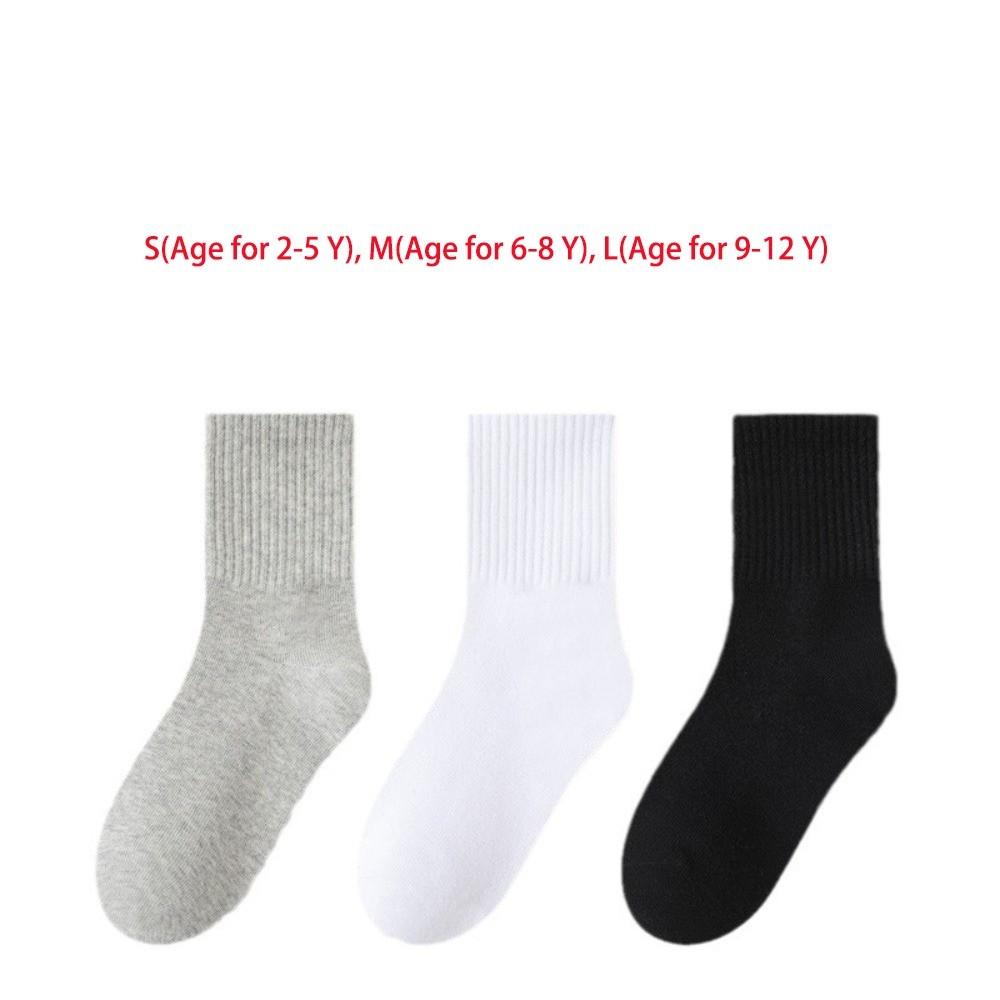 3pairs Absorbing Sweat Cotton Socks 3 Pairs Student Socks Comfortable Sport Socks For Boys Girls