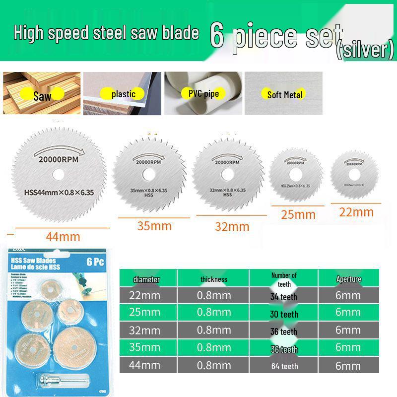 Mini High-Speed Steel Saw Blade for Wood, Plastic, and PVC - Fits Electric Grinders and Hand Drills