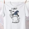 I Cast Psps T-Shirt / Wizard Cat Apparel / Cute Nerd tee / DND Playing Cotton Shirt / Dungeon Master Clothing / Magic Kitten Top / RPG Lover