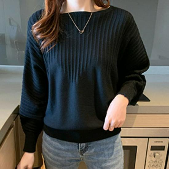 2021 Japan Korea Batwing Sleeve Women's Knitwear: Autumn/Winter Long Sleeve Loose Pullover Sweater