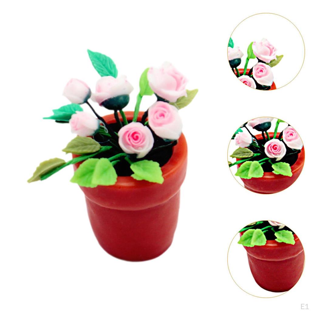 1:6 1:12 Maßstab Puppenhaus Topfblumen Feengarten Deko Klassisches Kinderspielzeug Harz