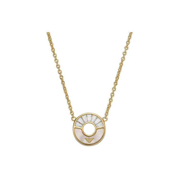 Emporio Armani Cny Series Armani Mother Of Pearl Diamond Inlay Pendant Fashion Personality Necklace Women necklace EG3557710 Basic Packaging-Box