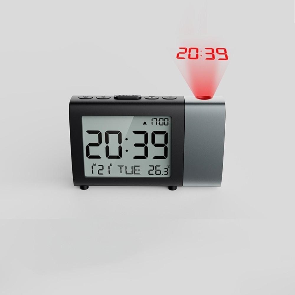 180° Rotatable Projection Digital Alarm Clock LED Display Temperature Display Bedside Clock Brightness Dimmer 3D Wall Projection