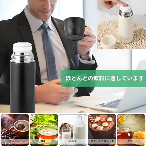 IOLOYU 500ml Stainless Steel Water Bottle with Cup, Heat-Resistant and Leak-Proof, Perfect for Elementary School Students, Girls and Boys, Easy To Cle