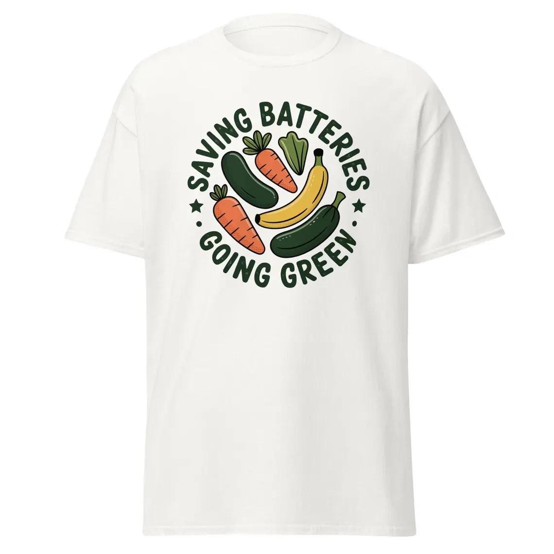 Saving Batteries Going Green t- Shirt, Inappropriate T- Shirt, Gag Gift Exchange 3XL