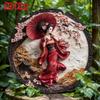 Japanese Kimono Metal Wall Art Round Aluminum Sign Home Decor