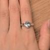 Damen Blauer Aquamarin Edelsteinring Ovalschliff 925 Sterlingsilber März Geburtsstein Versprechen Hochzeitstag Trage-Ring