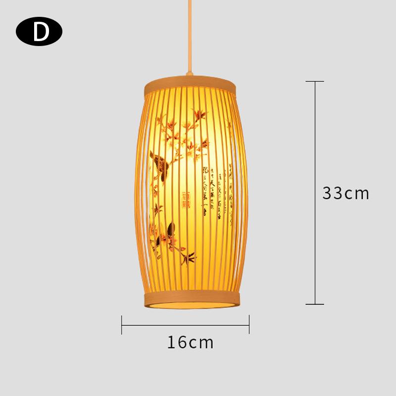 Chinese Style Bamboo Art Chandelier Creative Zen Teahouse Restaurant Hotel Hot Pot Shop Decor Hanging Bamboo Art Lamp Cover