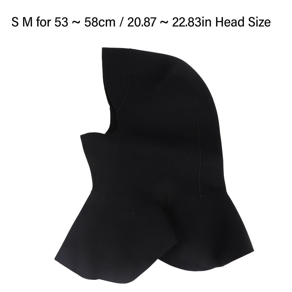 Wetsuit Hood 3mm Thermal Swim Surf Diving Hood Sun UV Protection Quick Drying for Men Women S M for 53 ~ 58cm / 20.87 ~ 22.83in Head Size
