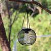 Solar Wrought Iron Tennis Lantern Mesh Pendant for Outdoor Garden Decoration