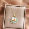 Elegant Oil Painting Bivalve Charm Necklace 10 Multicolored Artistic Designs Thin Metal Mixture Fashion Addition