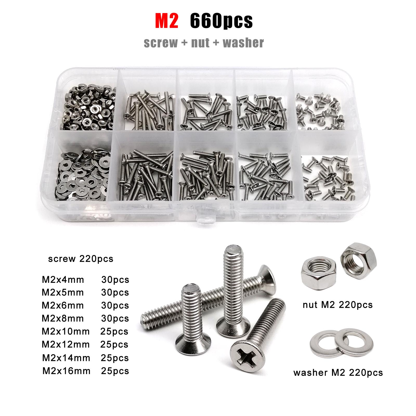 

1 коробка GB819 M1.6 M2 M2.5 M3 M4 M5 M6 M8 304 нержавеющая сталь крестообразный винт с плоской потайной головкой болт гайка набор