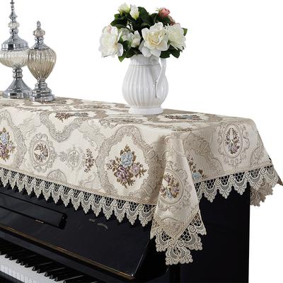 Elegante copri pianoforte in pizzo ricamato, stile rustico pastorale, asciugamani per pianoforte, mezza copertura, decorazione per la casa, asciugamano multiuso
