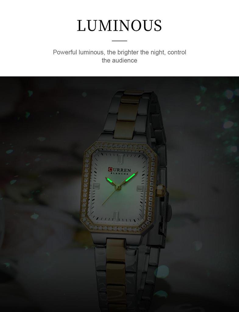 Orologio da Polso al Quarzo Curren 9102 da Donna con Cinturino in Acciaio