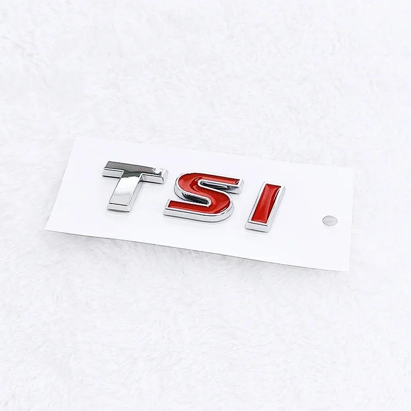 BPX5 New 3D ABS Chrome Black Logo TSI Emblem Letters Car Trunk Badge For 4 5 6 7 TSI Sticker Accessories