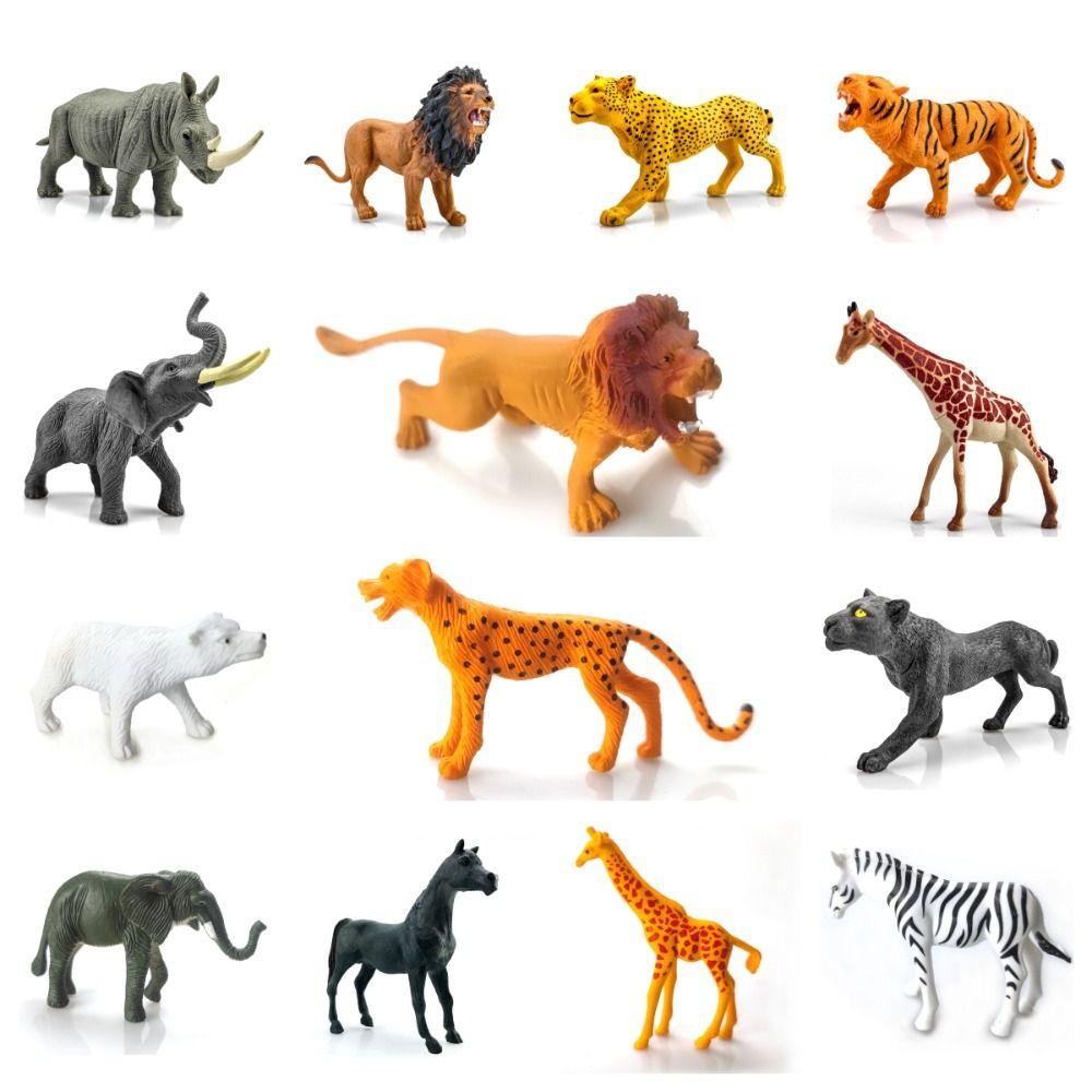 Artificial Jungle Wild Animal Model Rhinoceros Simulation Lion Model Toys  Photography Props