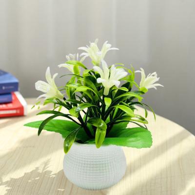 Artificial Potted Plants 5 Orchid Head Centerpiece Home Office Table Flower Wedding Faux Floral