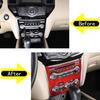 Red Carbon Fiber Air Conditioner Switch Trim Sticker For Nissan Pathfinder 13-18