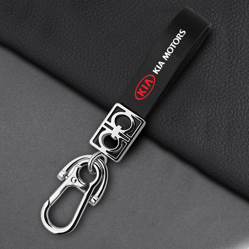 Nøkkelring i lær Bilnøkkelring Anheng Nøkkelring Biltilbehør For KIA Sportage Rio 3 Soul Optima Ceed Pro K5 K2 k6 K7 K8 Pride