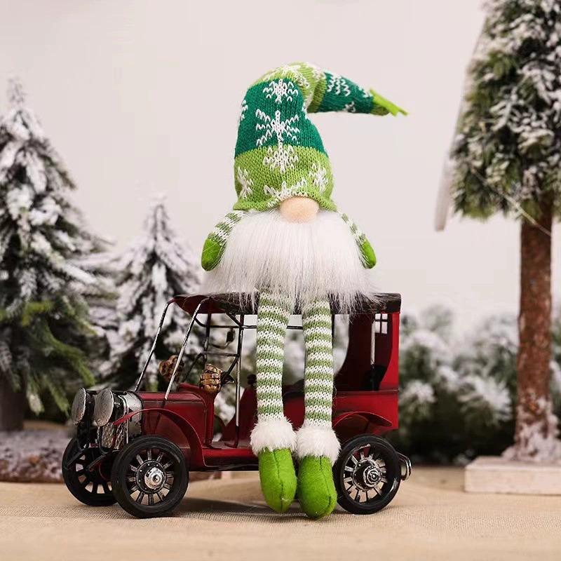 New 6 Styles Glowing Gnome Christmas Decor Ornaments Light Plush Knitting Craft Pendant Christmas Decorations For Home Kids Gift