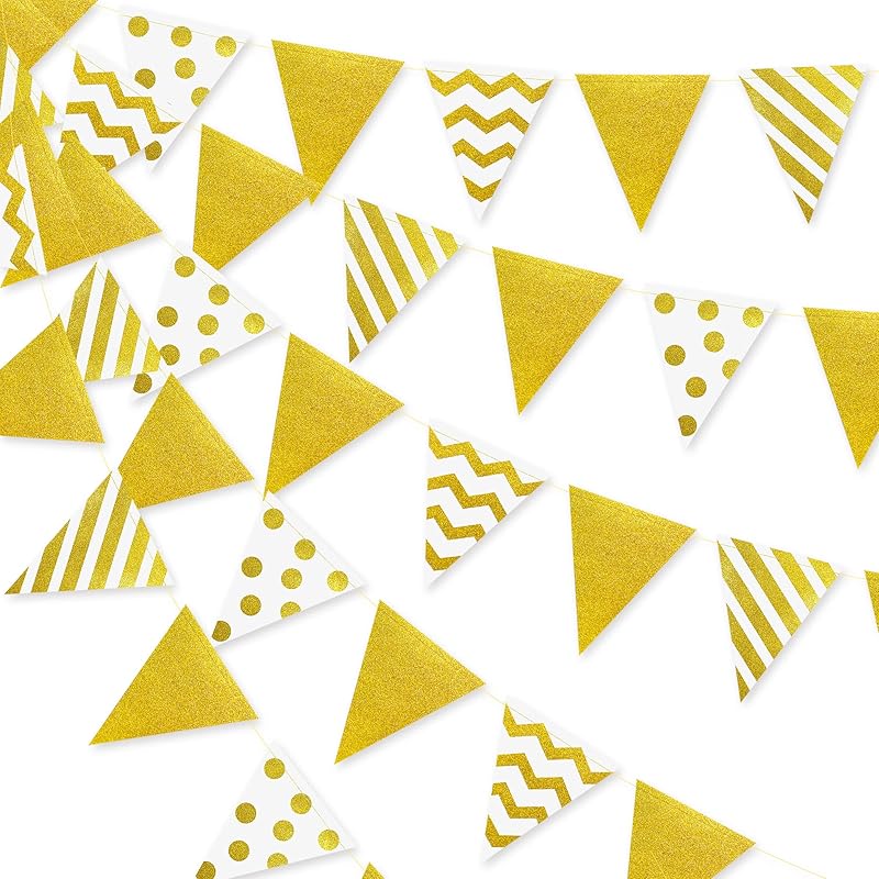 30Ft Navy Blue Gold and Beige Party Decorations Royal Blue Gold Triangle Flag Pennant Banner Bunting for Graduation Birthday Wedding Bridal Shower белого золота