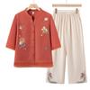 Chinese Style Cotton Linen Two-Piece Set