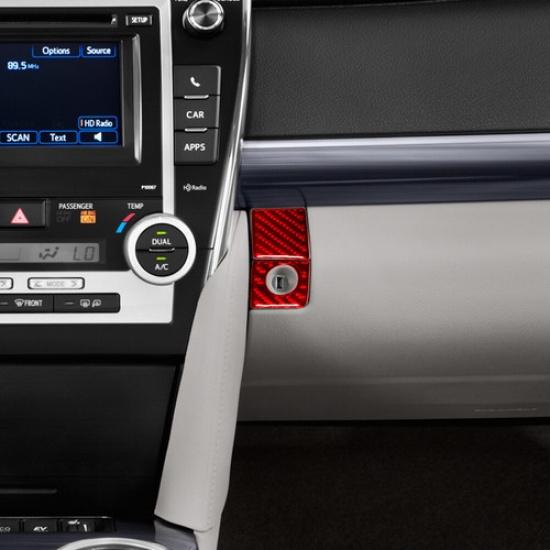For Toyota Camry 2012-14 Red Carbon Fiber Interior Glove Box Handle Cover Trim