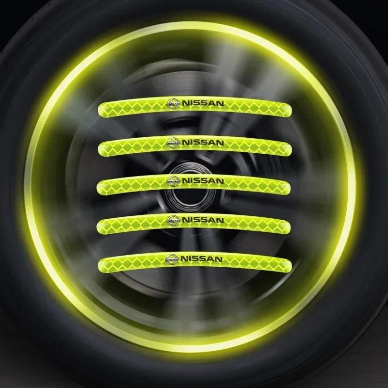 Fluorescencyjna Naklejka na Felgę Samochodową Naklejka na Piastę Odblaskowa Ostrzegawcza Do Nissan J10 X-Trail Qashqai Juke Leaf Micra NOTE Patrol Gadżety
