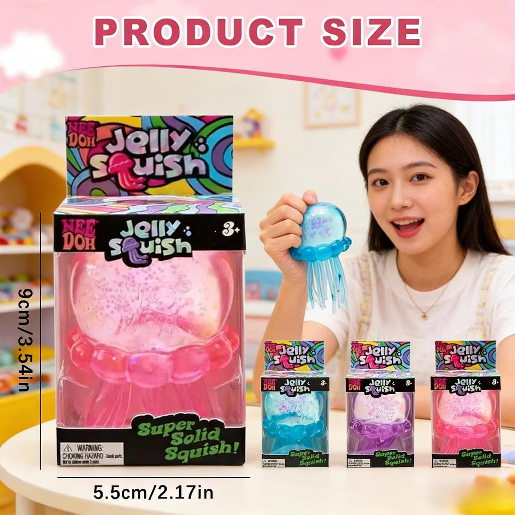 Cute Nee Doh Jelly Hops Octopus Fidget Toy, Waterproof Water Play Sensory Toy, Great Gift for Boys and Girls