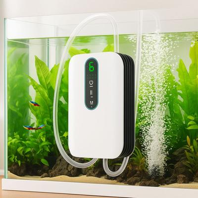 Single/Double Hole Aquarium Oxygen Pump Rechargeable Dual-Purpose USB Oxygen Pump Ultra Silent Waterproof Oxygen Compressor