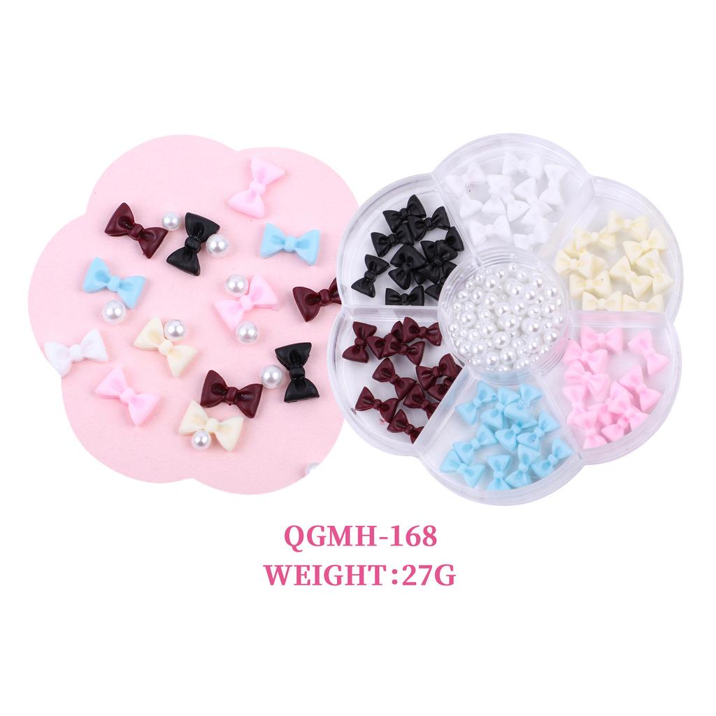 Christmas Velvet Red White Resin Bow New Year'S Nail Art Jewelry Mixed Set Accessories