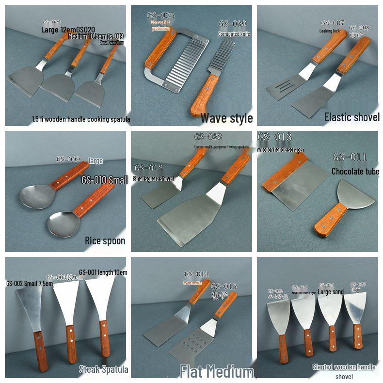 Thickened Teppanyaki Steak Spatula with Plastic Handle - Versatile Cooking and Baking Tool
