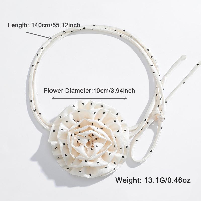 Kenjie 2024 Polka Dot Chiffon Bow Choker Necklace for Women